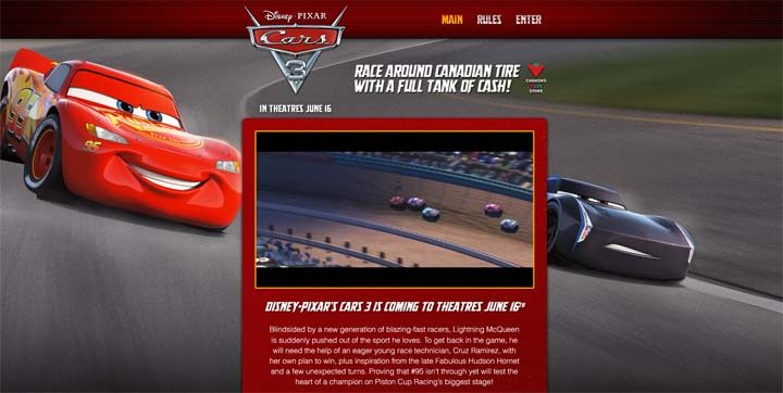 canadian tire ytv cars 3 contest