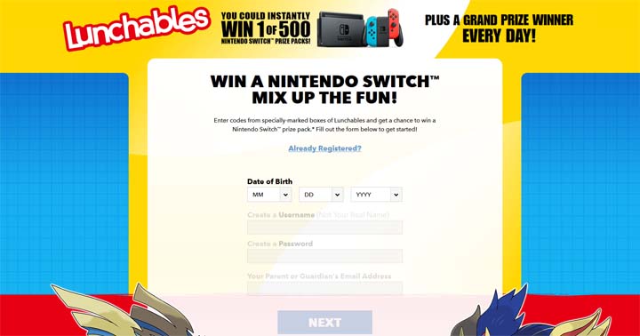 lunchables code for switch