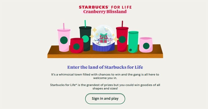 Starbucks for Life Contest Holiday Edition